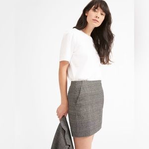 Everlane wool mini skirt glen plaid